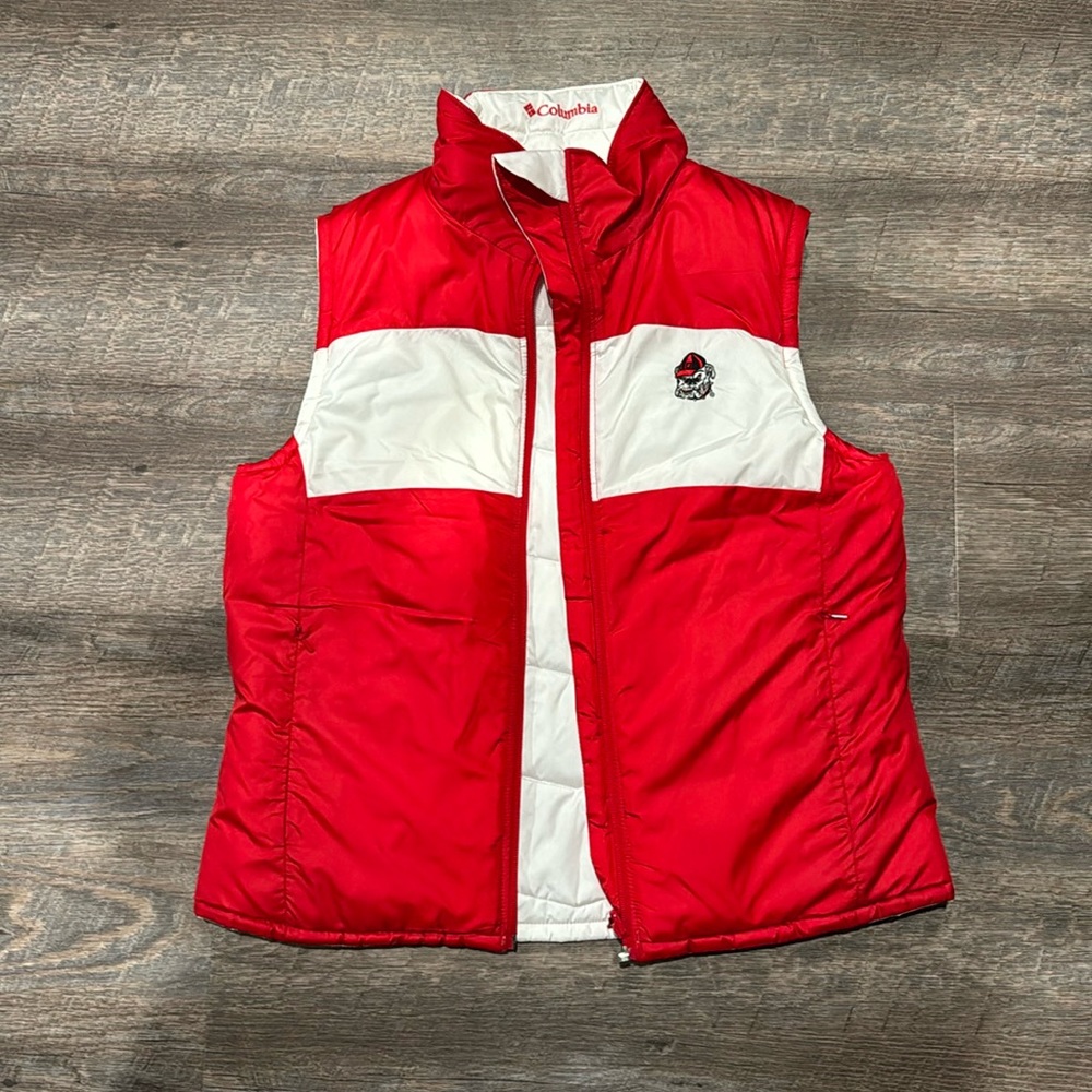 COLUMBIA LADIES **REVERSIBLE-** VEST. SIZE M. **NWOT University of GEORGIA DAWGS